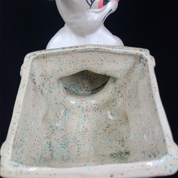 Vintage Painted Ceramic Easter Bunny Pulling Cart Easter Planter Spring Easter - Picture 4 of 10